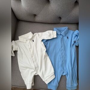 Ralph Lauren White and Blue Kids One Pieces